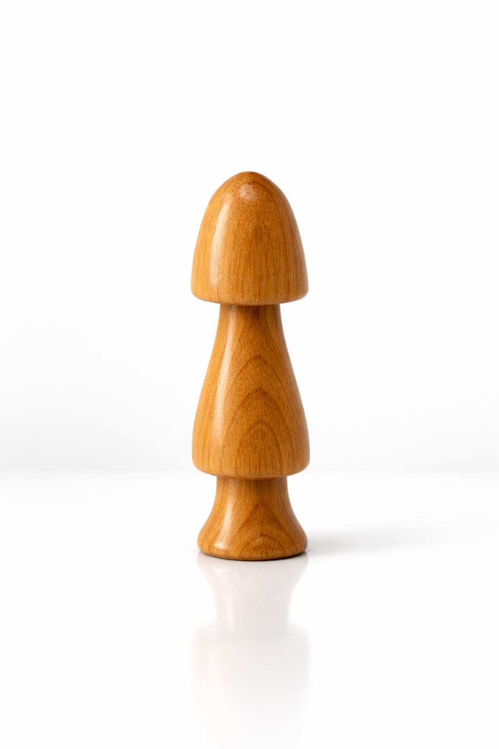 objet de bien-être en bois double cône compact