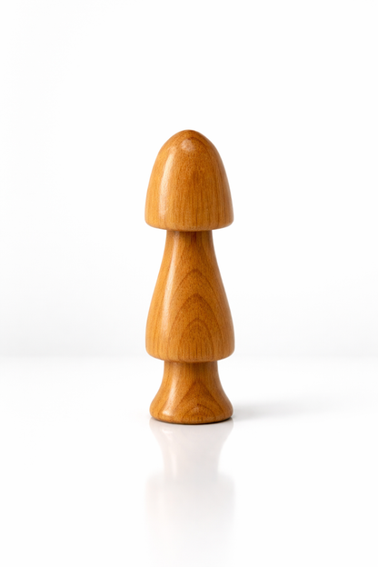objet de bien-être en bois double cône compact